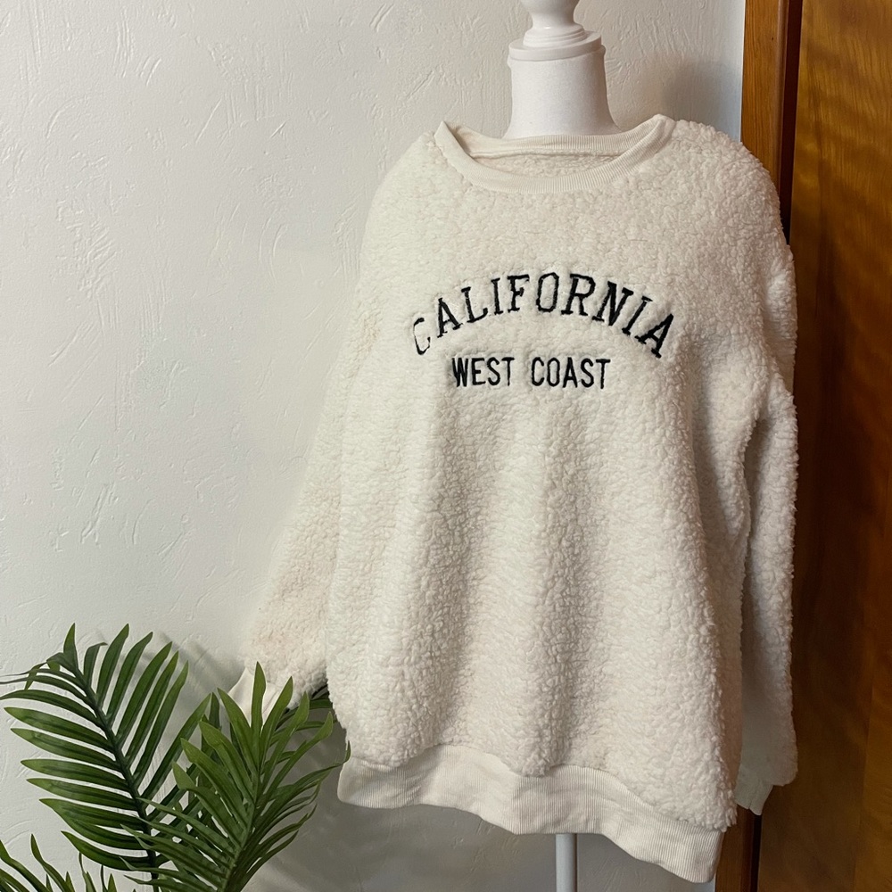 Zaful California West Coast Fleece Crew Sweatshirt Brand New Never Worn